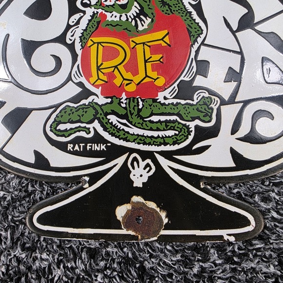 Vintage Rat Fink Porcelain Sign Ed‎ Roth Hot Rod Ace Of Spades Design Gas/Oil - Picture 2 of 12